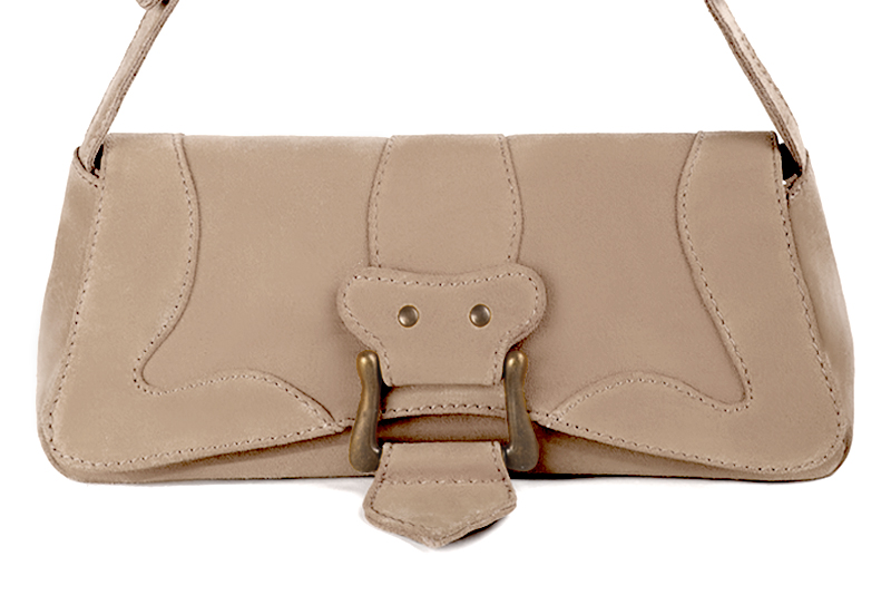 Dress small handbag in tan beige leather - Profile view